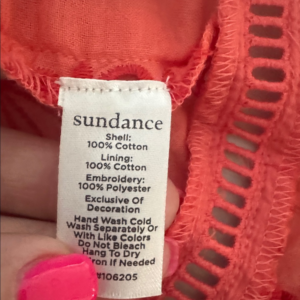 NWT Sundance Coral Eyelit 2 piece Sundress / Cover Up Dress L - Picture 8 of 8